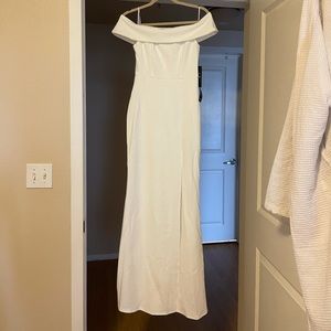 COPY - Lulu’s Aveline White Off-the-Shoulder Maxi Dress
